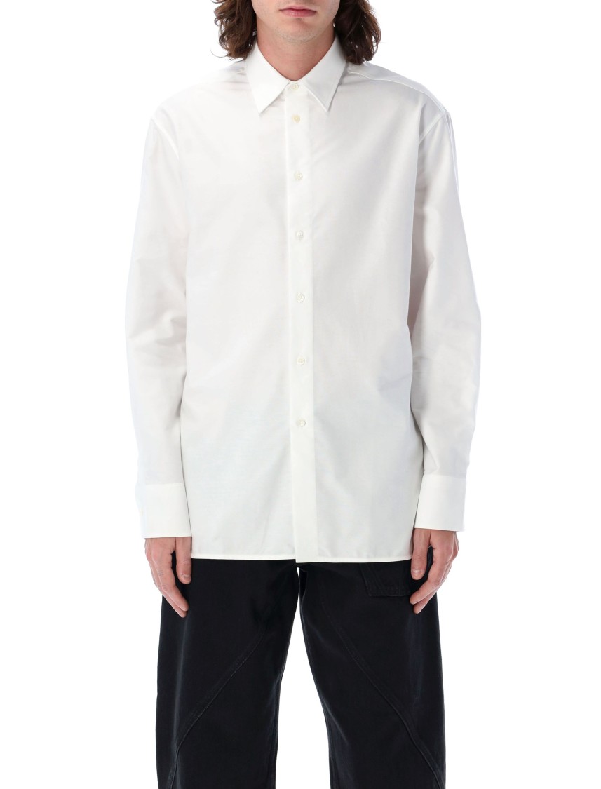 Tシャツ・カットソー J W ANDERSON White Shirt with Classic Collar in Cotton Man Jw Anderson White Shirt With Classic Collar In Cotton Man In