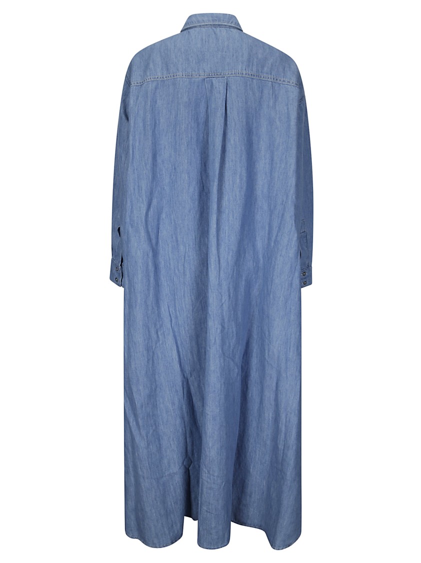 7 For All Mankind Icy Maxi Shirt Dress In Blue