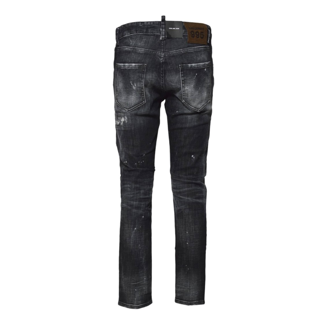 Dsquared2 Slim-fit Black Denim Jeans With Distressed Finish