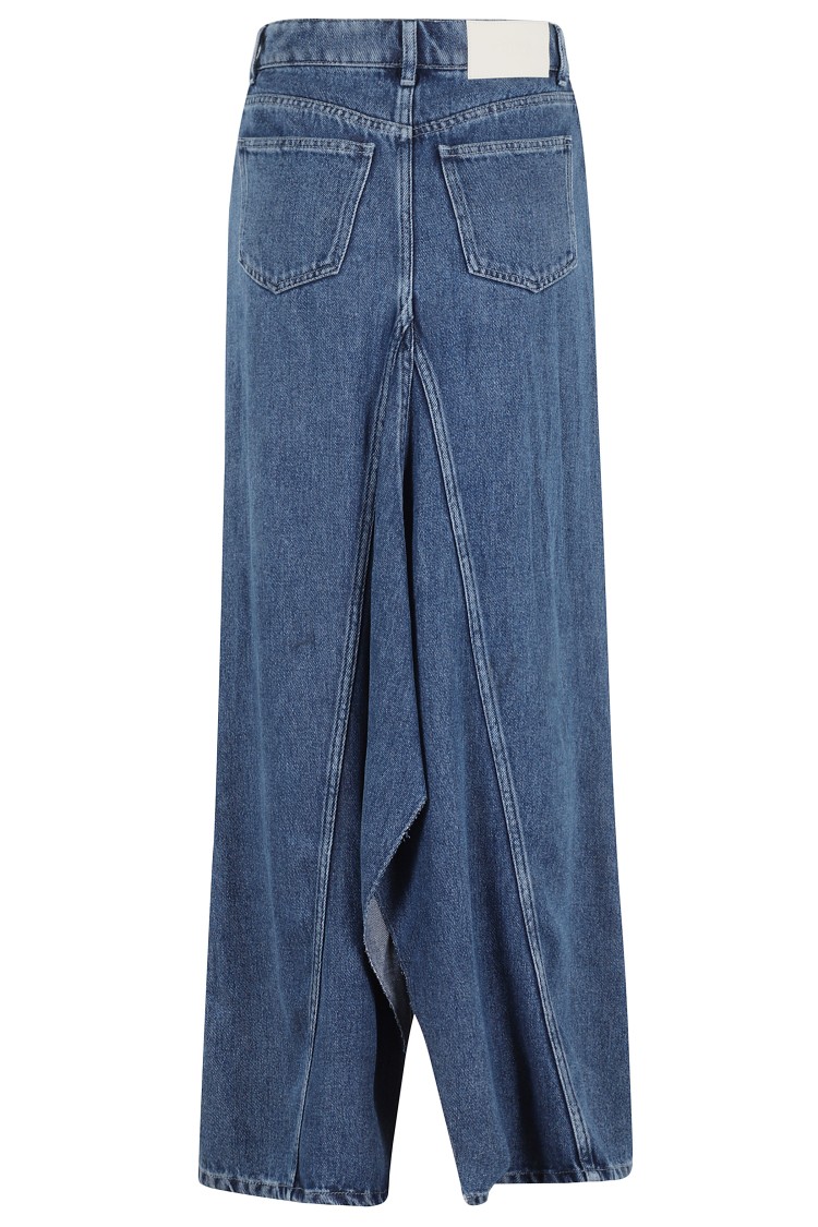 Erika Cavallini Denim Skirt With Unique Front In Blue
