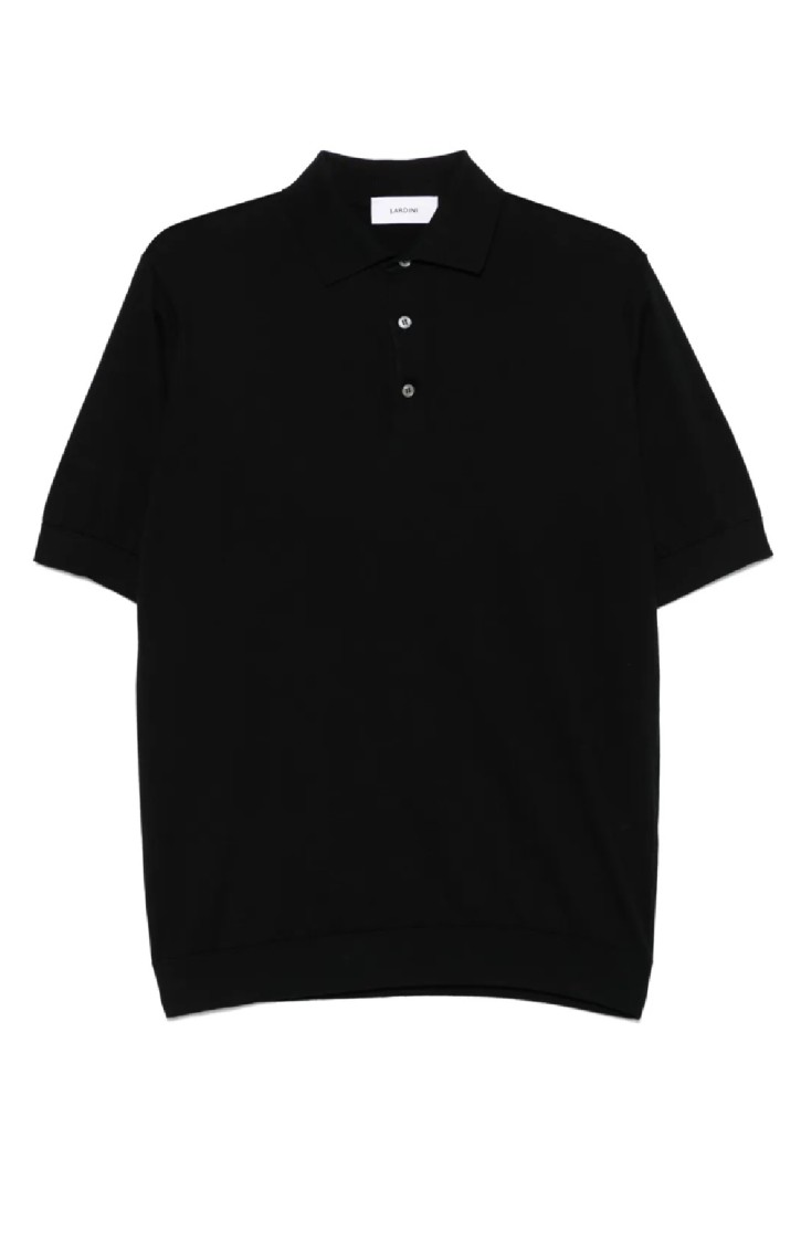 Lardini Classic Black Polo Shirt With Timeless Design