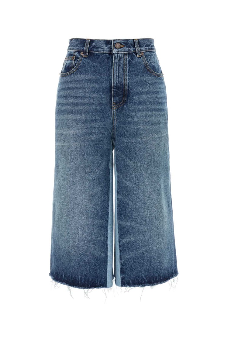 Chloé Denim Bermuda Shorts In Blue