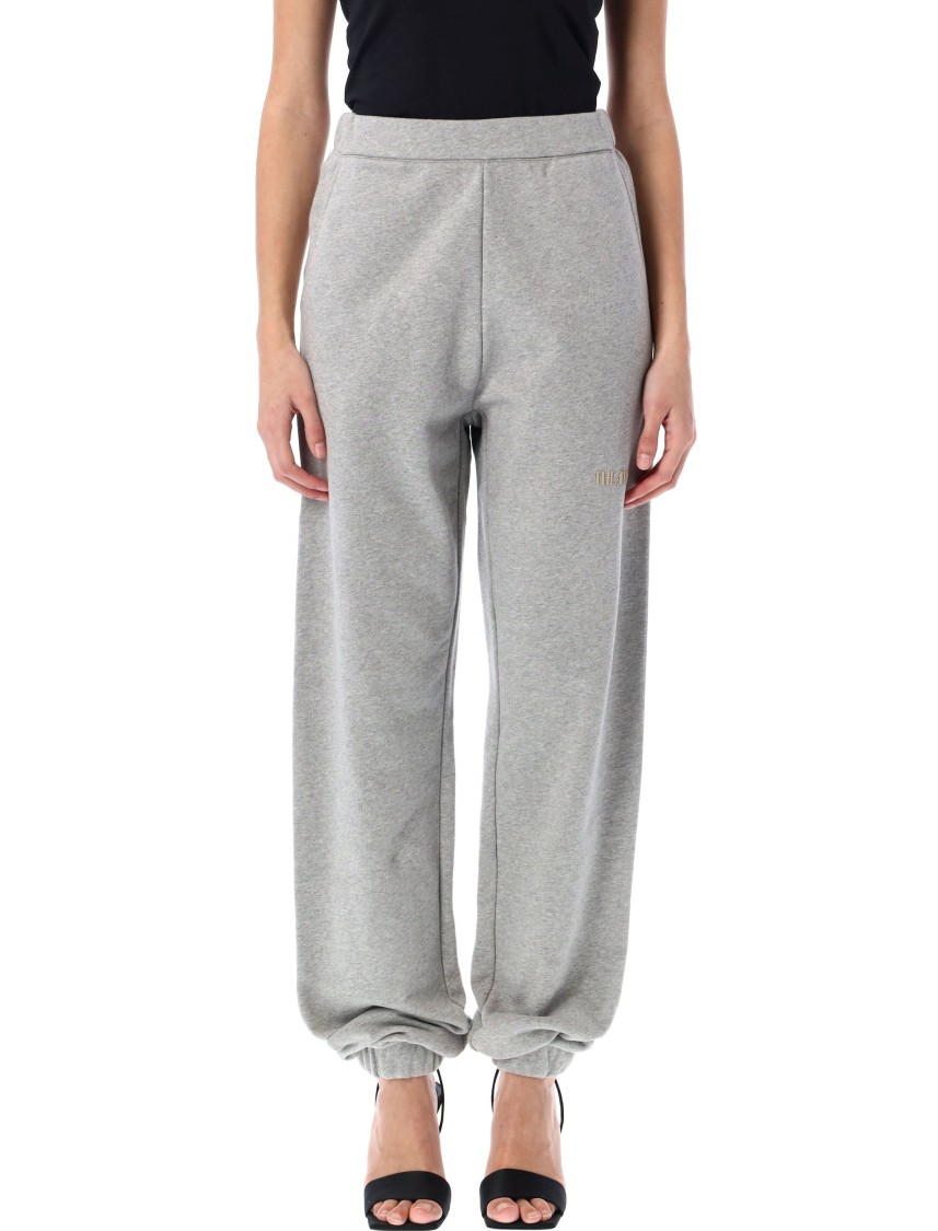 Attico Penny Logo-appliqué Cotton Track Pants In Grey