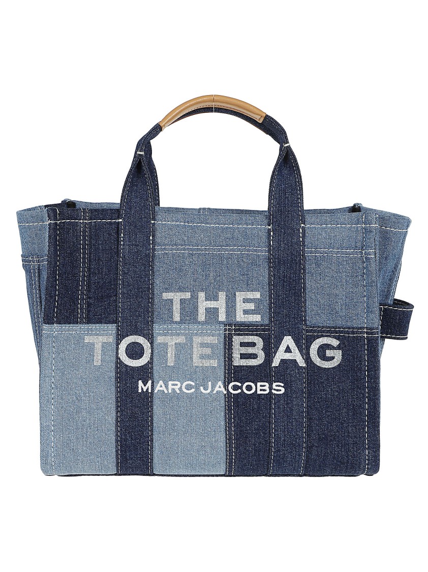Marc Jacobs Medium Denim Tote Bag With Logo Embroidery