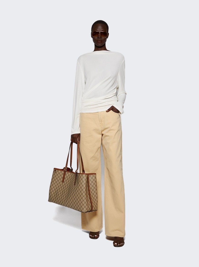 Jacquemus The Wide De-nîmes Denim Pants Light Beige