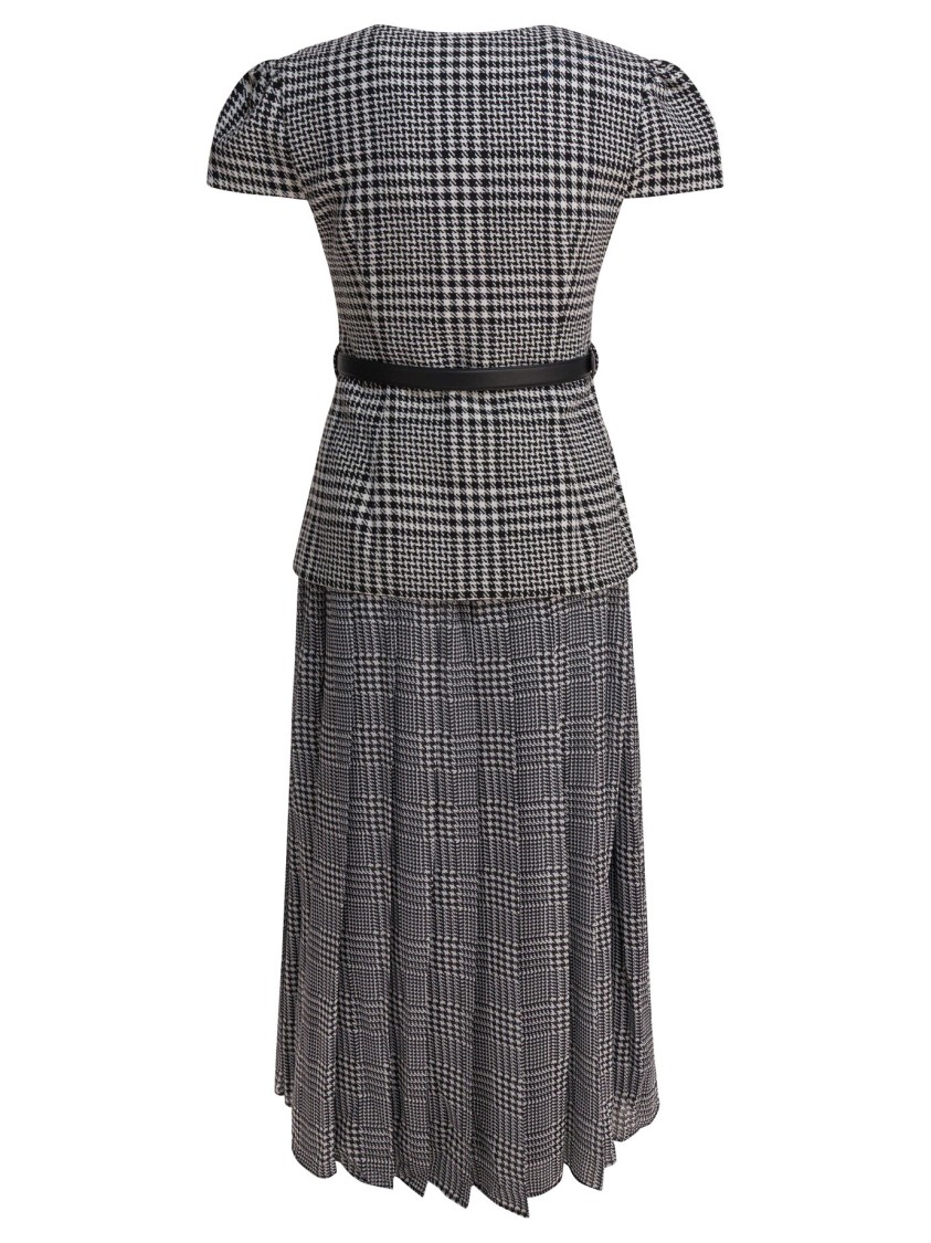 Self-portrait Tailored Houndstooth Midi Dress In Gray
