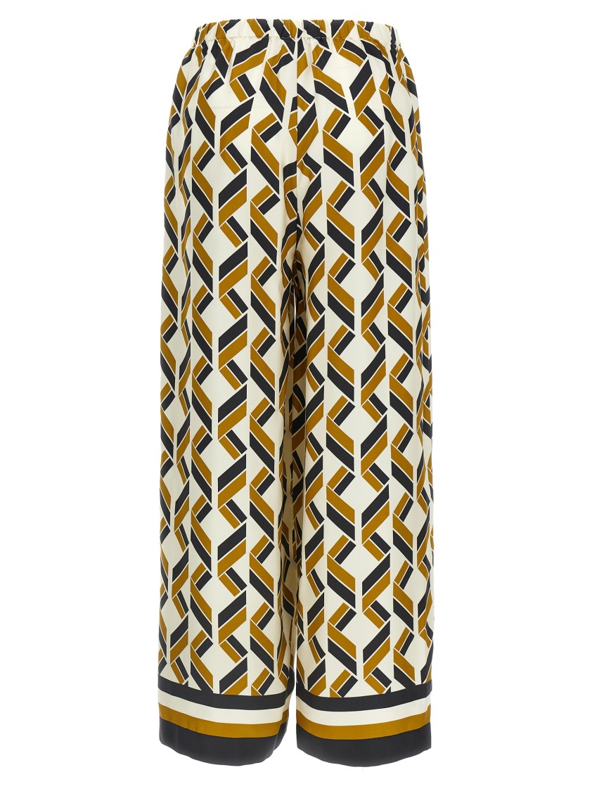 Eres Geometric-print Elastic-waist Trousers In Gold