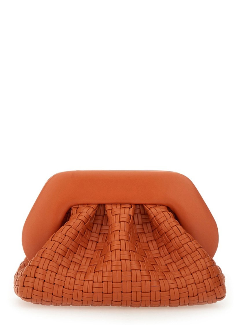 Themoirè Tia Weaved Micro Clutch In Orange