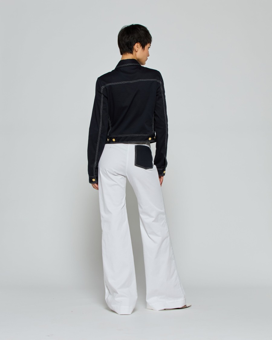 Serena Bute Flare Trouser With Contrast Pockets - White