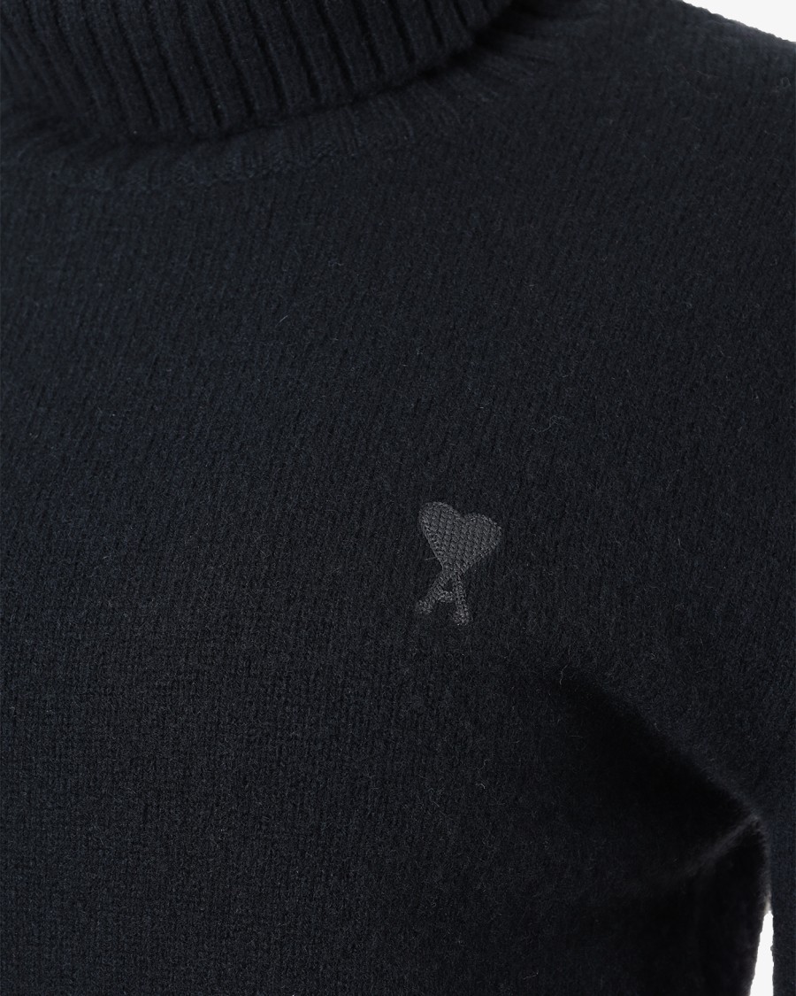 Ami Alexandre Mattiussi Ami Recycled Cashmere Turtleneck Sweater In Black