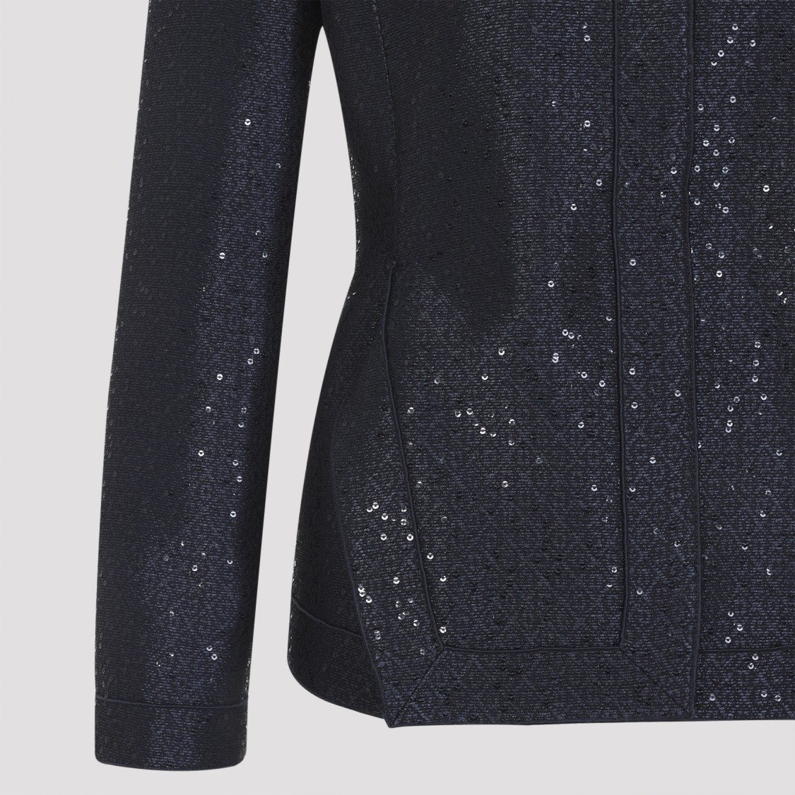 Giorgio Armani Tailored Jacket Sequin Embellishments In Black