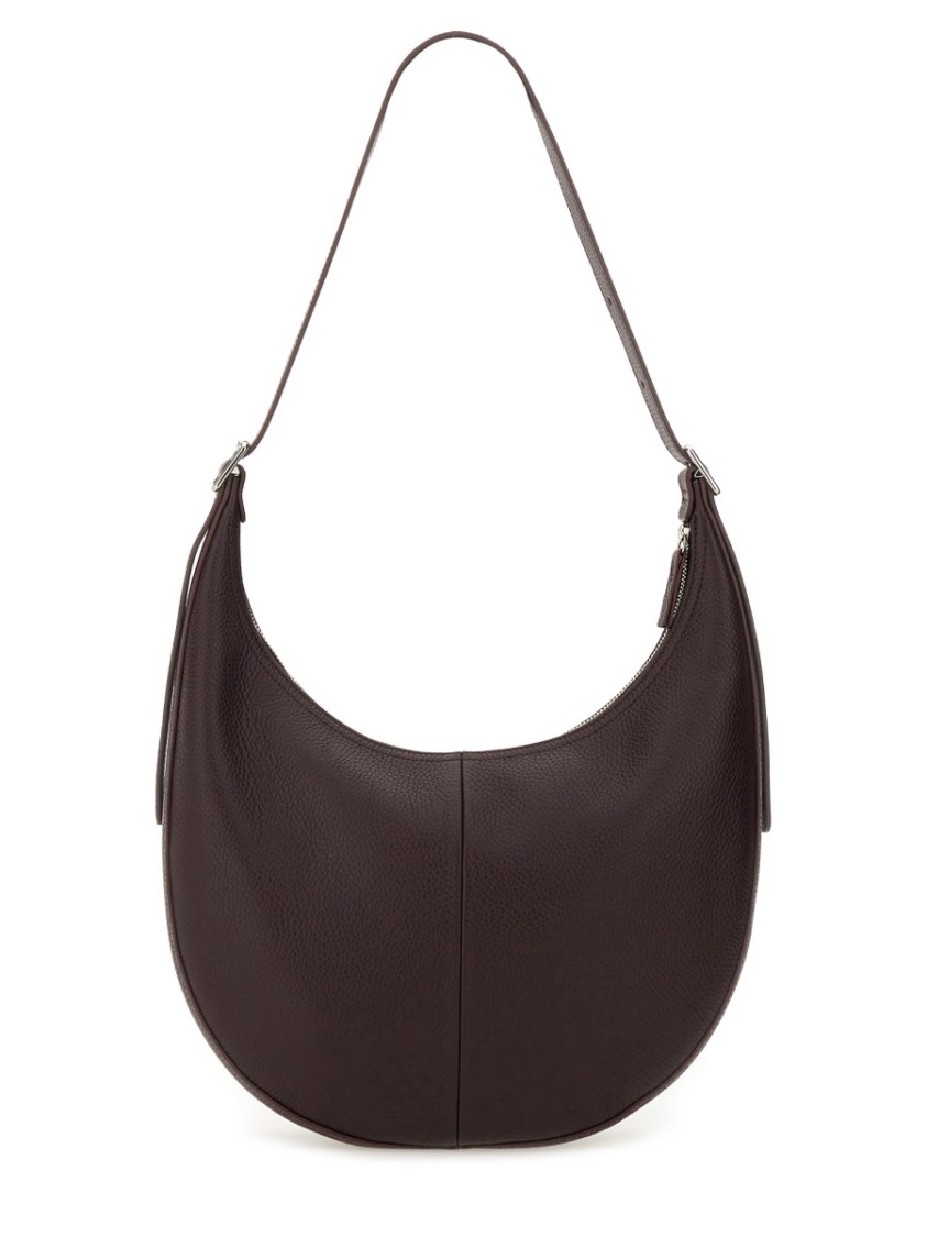 Longchamp Curved Shoulder Bag In Fine-grained Cowhide Leather