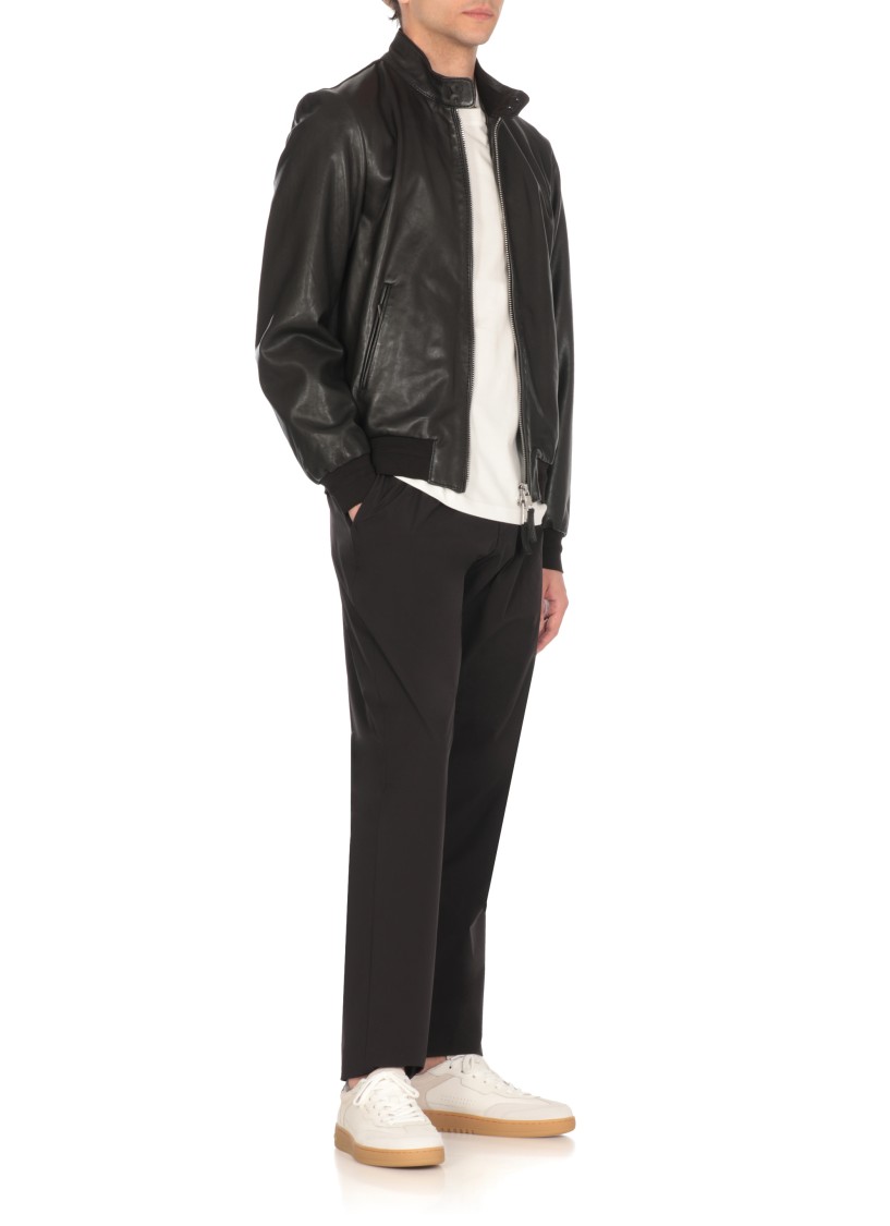 The Jack Leathers Black Leather Jacket In Black