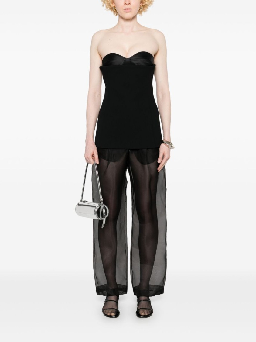 Khaite Trenton Silk Organza Sheer Pants In Black