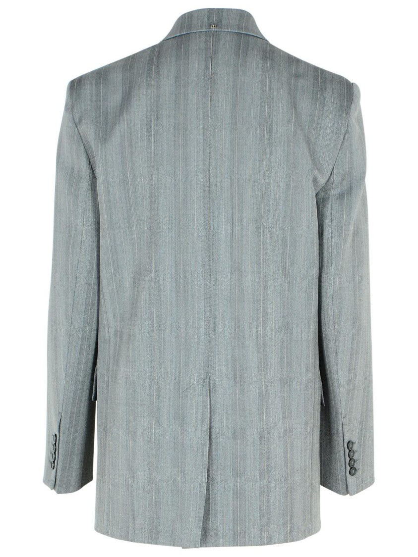 Shop Sportmax 'merlot' Grey Virgin Wool Blend Blazer