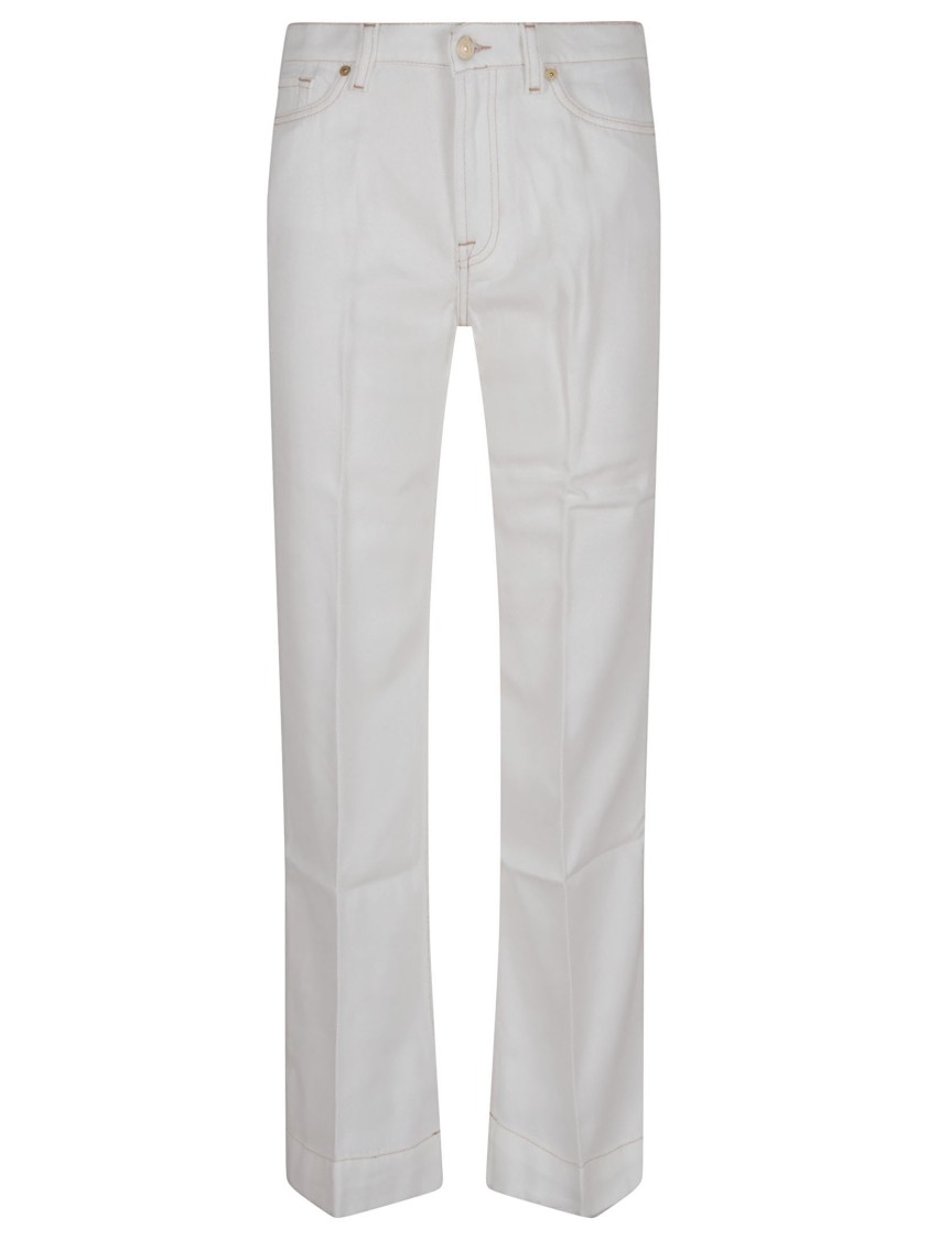 7 For All Mankind High-waisted Flared Jeans In White