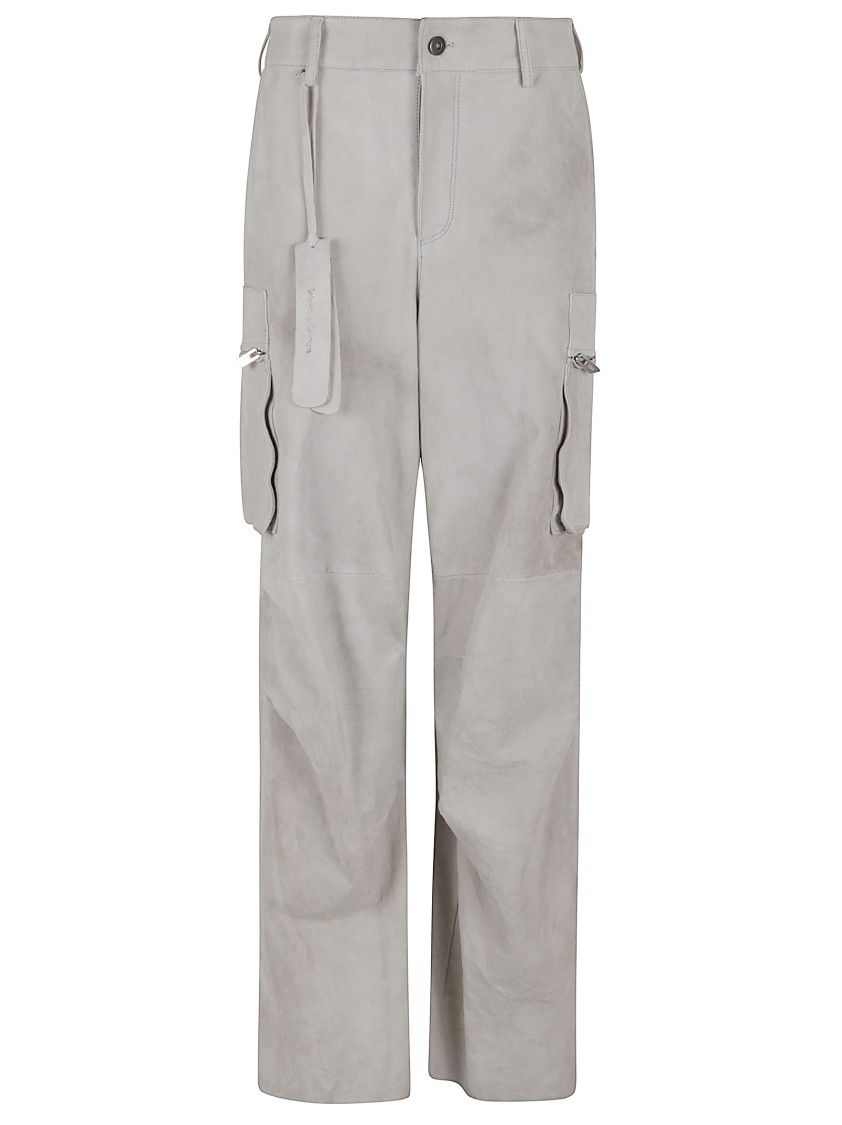 Salvatore Santoro Soft Suede Cargo Pants In Gray