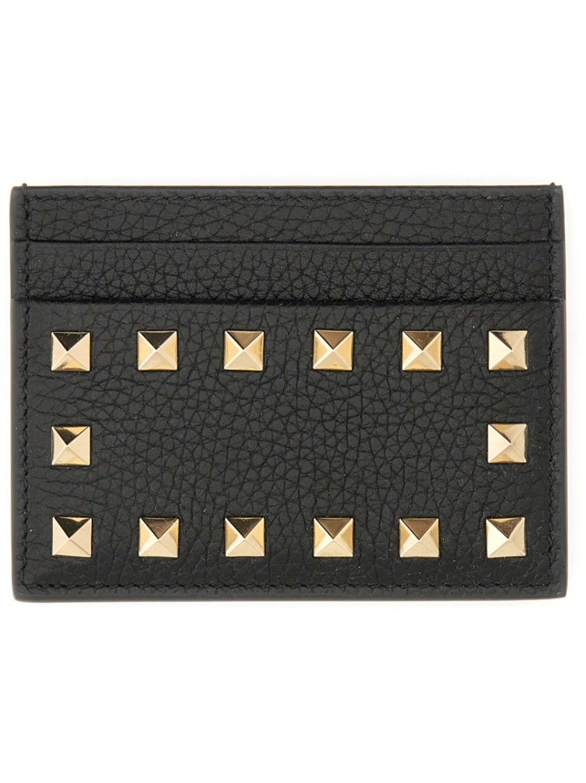 Valentino Rockstud Leather Card Holder