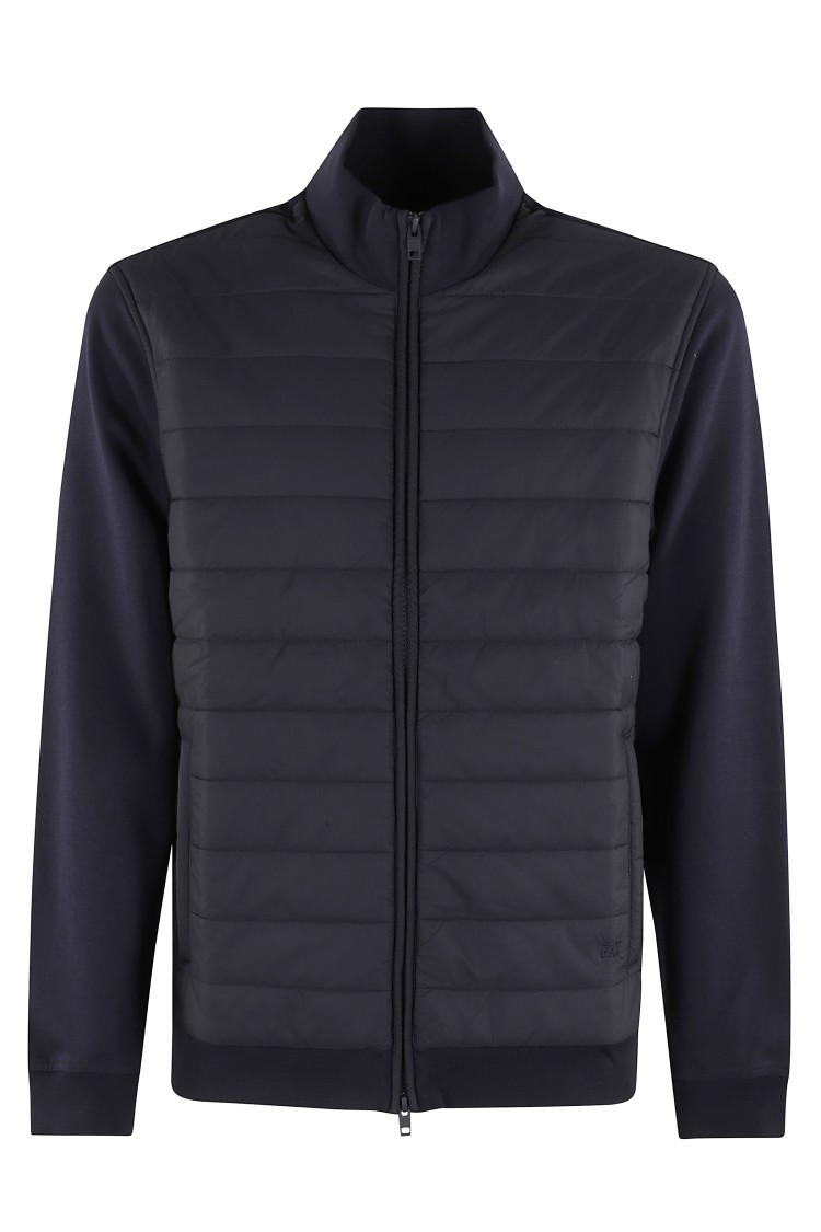 Fay Bi-material Sweatshirt In Black