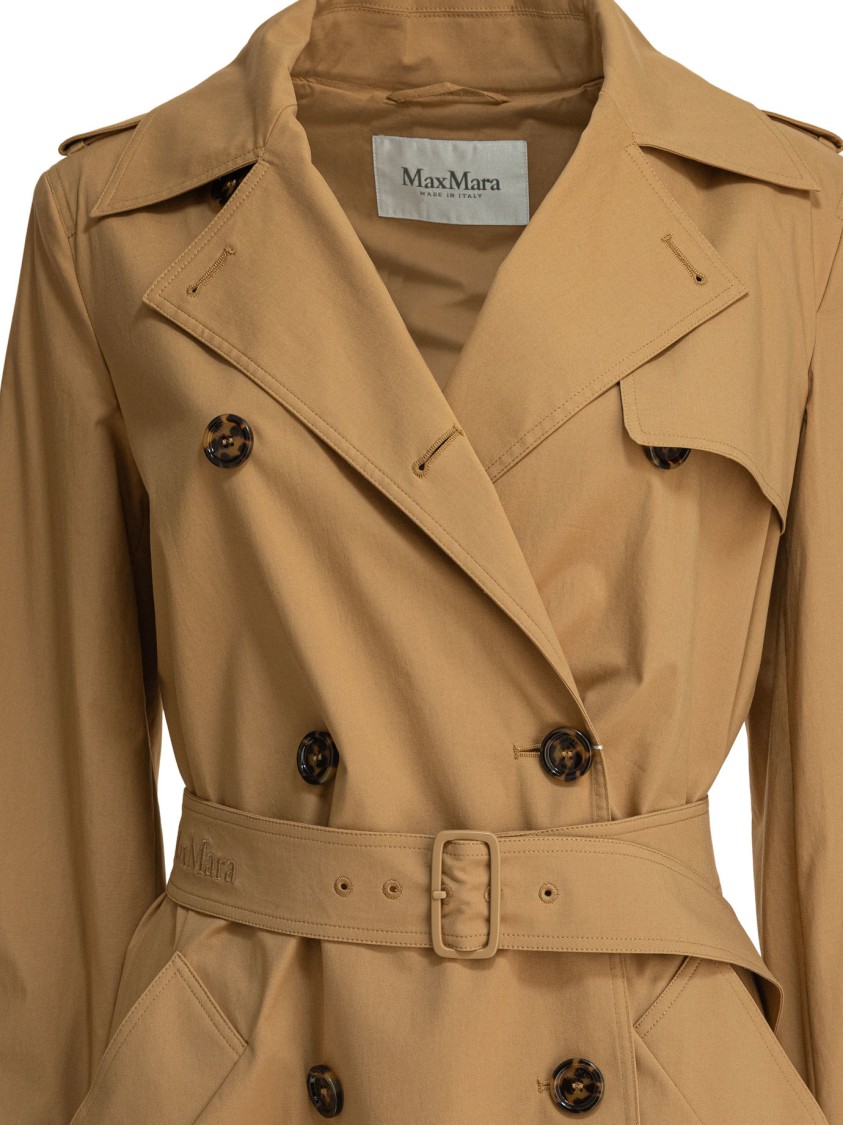 Max Mara Cotton Canvas Raincoat In Brown