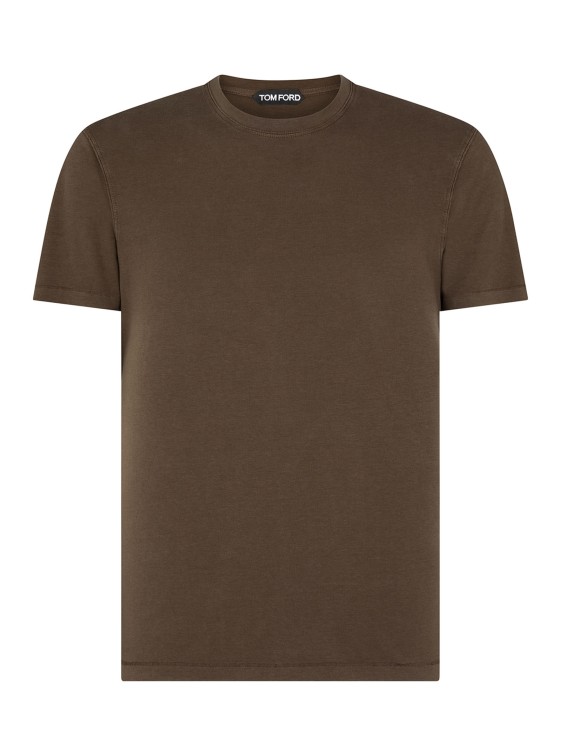 Tシャツ・カットソー Tom Ford Khaki Crew Neck T-Shirt In Lyocell Tom Ford Khaki Crew Neck T-Shirt In Lyocell | THE LIST