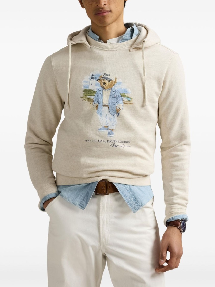 パーカー・フーディ Polo Ralph Lauren Melanesiano Ivory Cotton Blend Sweatshirt Polo Ralph Lauren Melanesiano Ivory Cotton Blend Sweatshirt