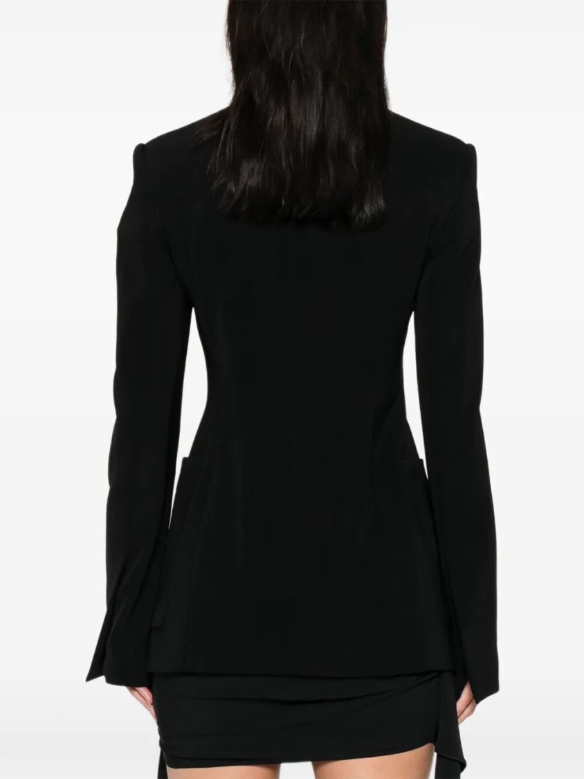 Sportmax Tailored Blazer With Notched Lapel And Metallic Buttons In Black