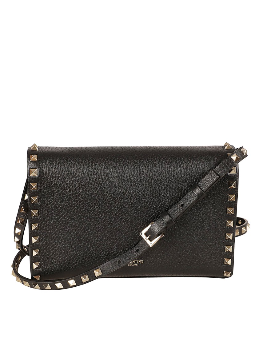 Valentino Rockstud Small Shoulder Bag In Black