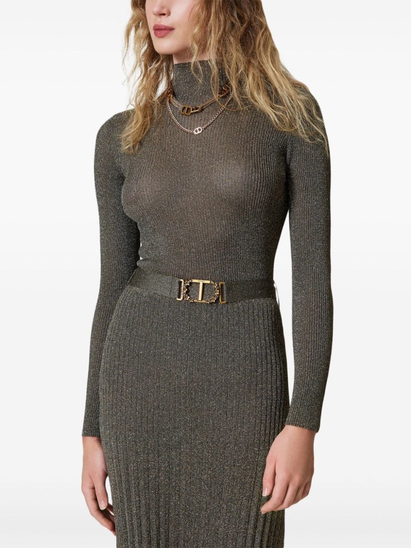 Twinset Lurex Detailing Jumper In Black