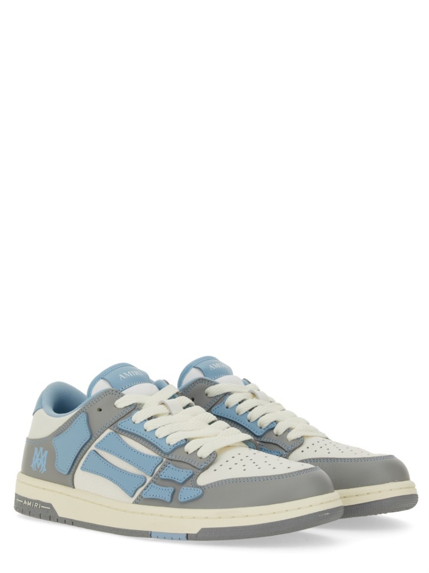 Amiri Varsity Skel Top Low Sneakers Ocean Sky In White