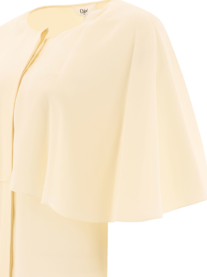 Chloé Silk Georgette Blouse In Neutral