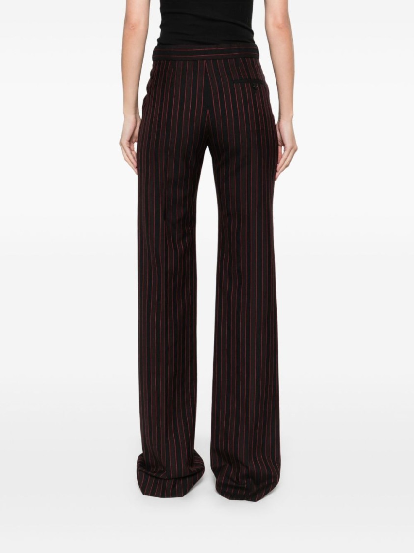 Alexander Mcqueen Tailored Pinstriped Wool Pants In Black