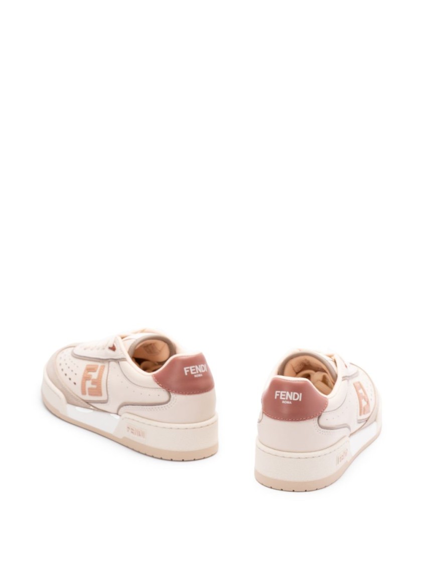 Fendi Low-top Sneakers With Pink Closure In Neutral