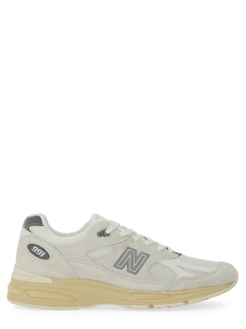 New Balance Sporty Pigskin And Mesh Sneakers With Cushioned Sole In Neutrals