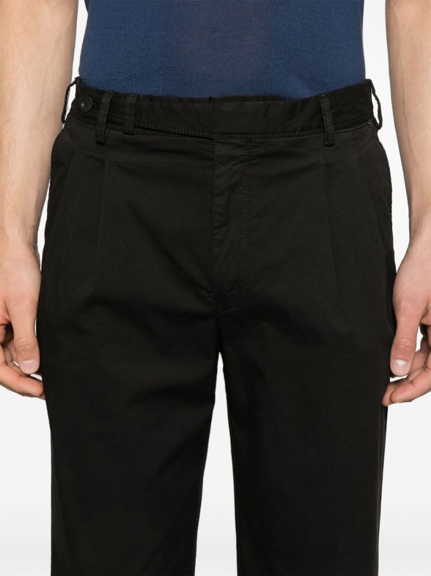 Pt Torino Tailored Black Trousers With Classic Pleat In Black