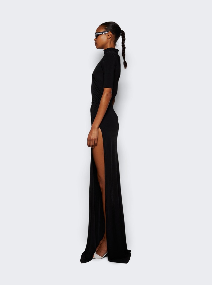 The New Arrivals By Ilkyaz Ozel Pernille Crepe Maxi Dress - Dark Side -black In Black