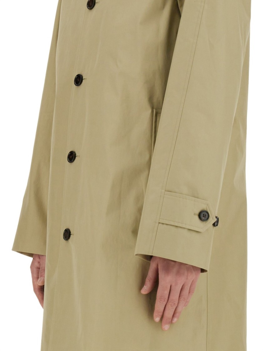 Burberry Cotton Trench Coat With Oversized Sleeves And In Neutrals