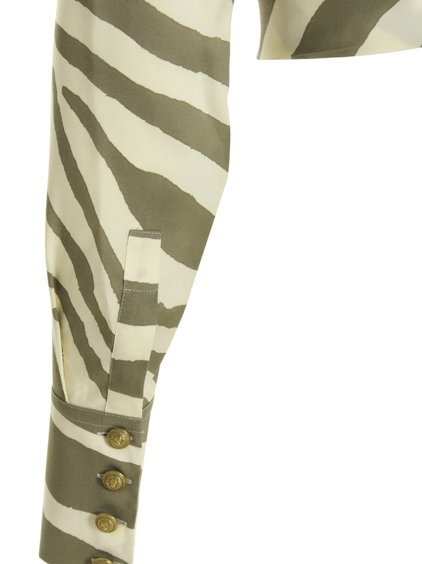 Balmain Multicolor Zebra Print Shirt In Green
