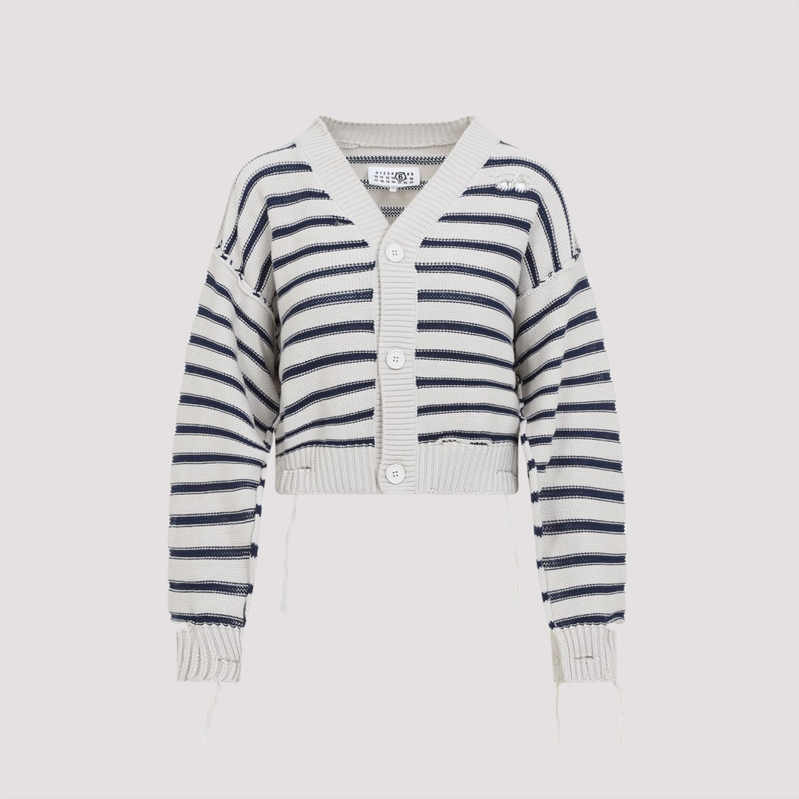 Mm6 Maison Margiela Mm6 By Maison Margiela Chalk White Cotton Cardigan In White