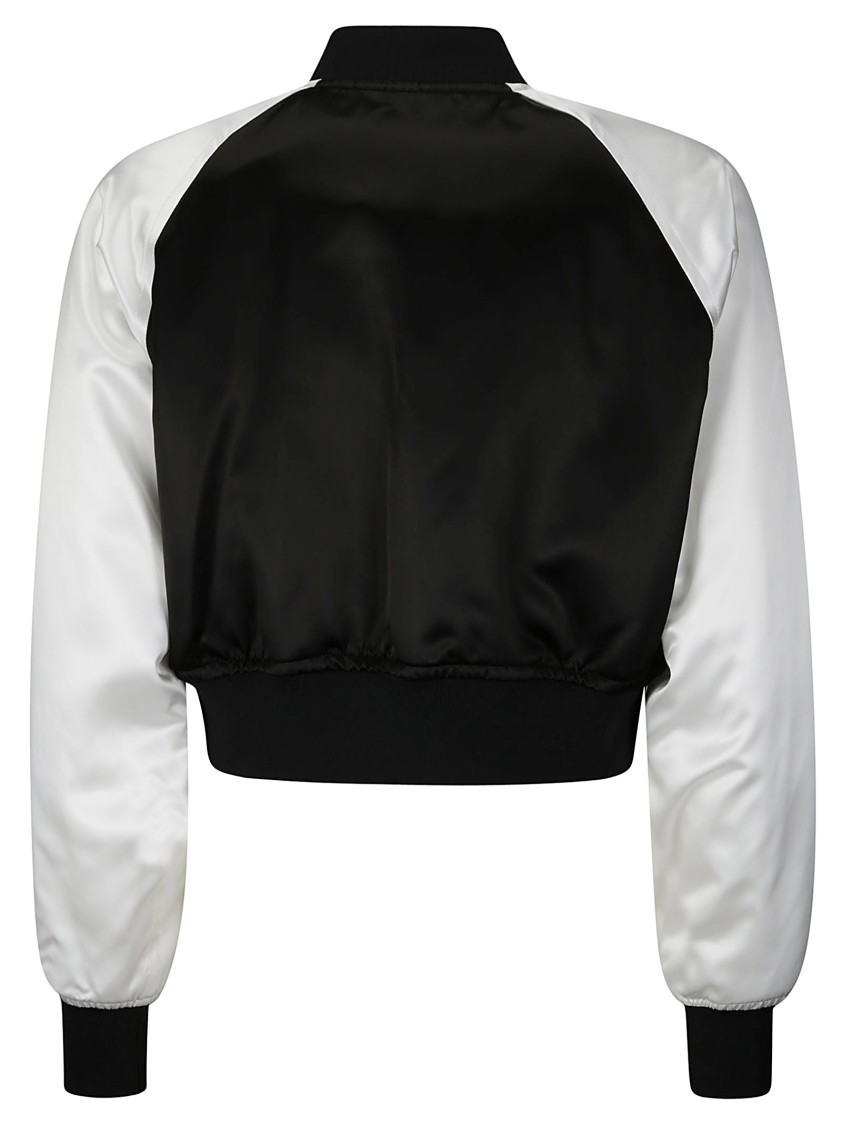 Shop Comme Des Garçons Two-tone Bomber Jacket In Black