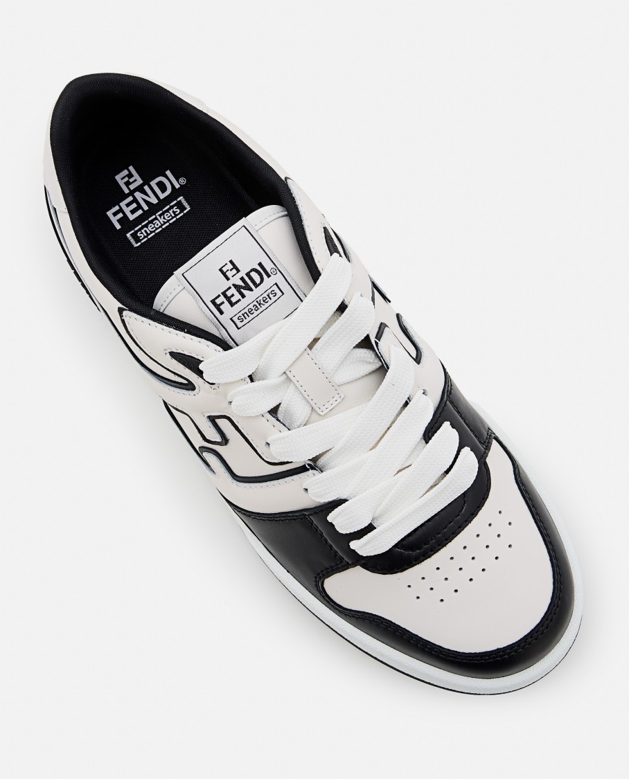 FENDI FENDI WHITE AND BLACK FENDI MATCH SNEAKERS