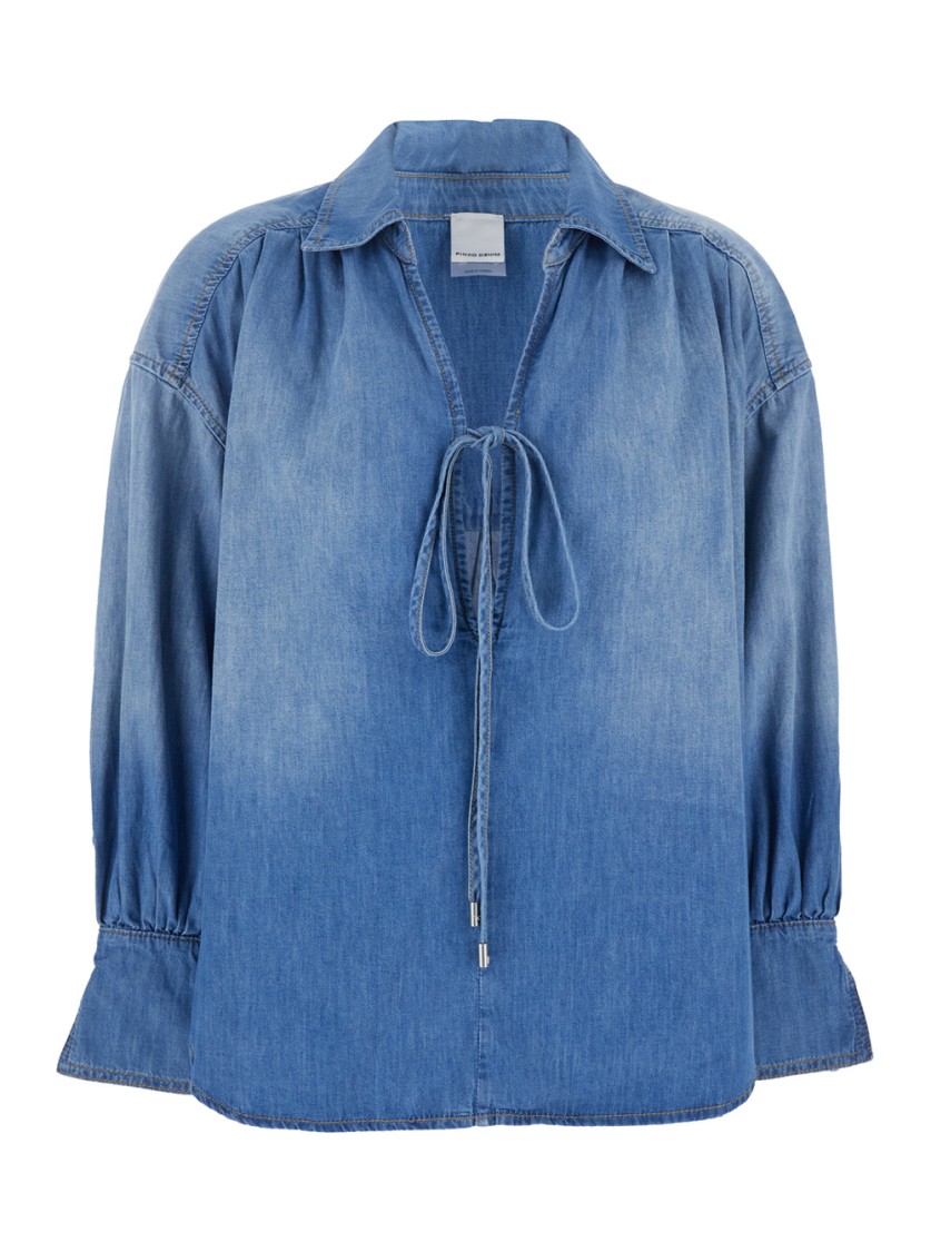 Pinko Blue Blouse With V-neck