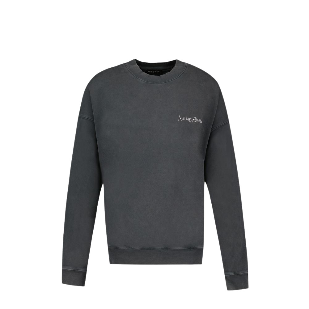 Shop Anine Bing Jaci Sweatshirt Lyrics - Cotton - Black
