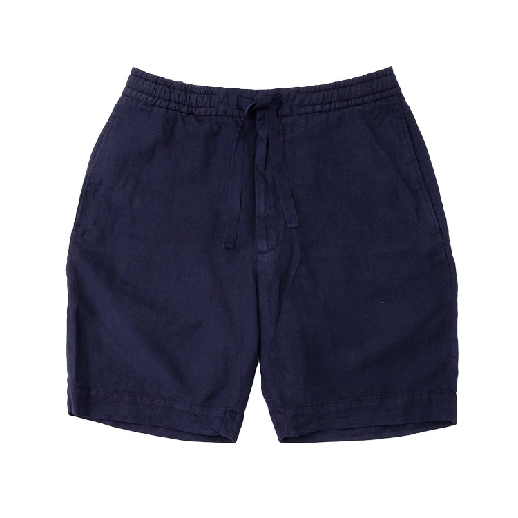 Officine Generale Adjustable Grosgrain Drawstring Blue Shorts In Blue