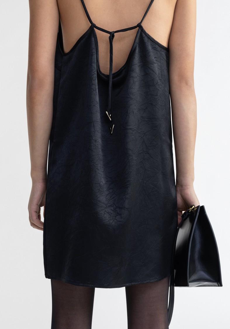 Shop Aeron Abaco - Satin Slip Dress In Black