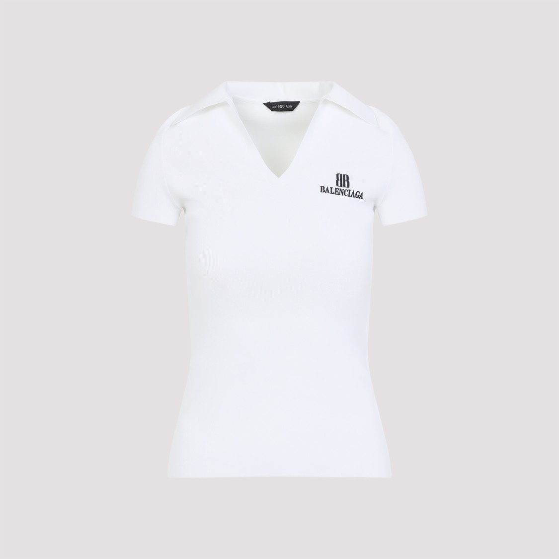 Balenciaga Fitted Viscose Blend T-shirt With Logo Embroidery