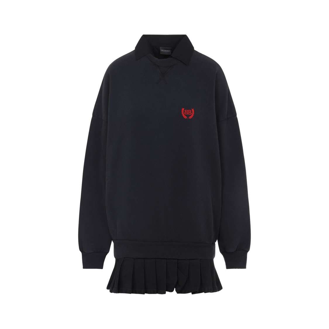 Balenciaga Mini Dress With Classic Collar In Black