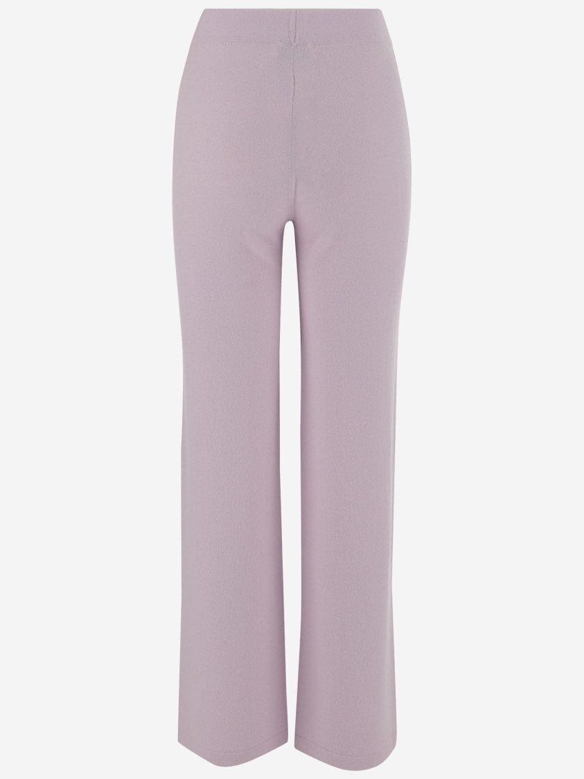 Bruno Manetti Regular Fit Cashmere Pants With Elasticized Waist In Purple