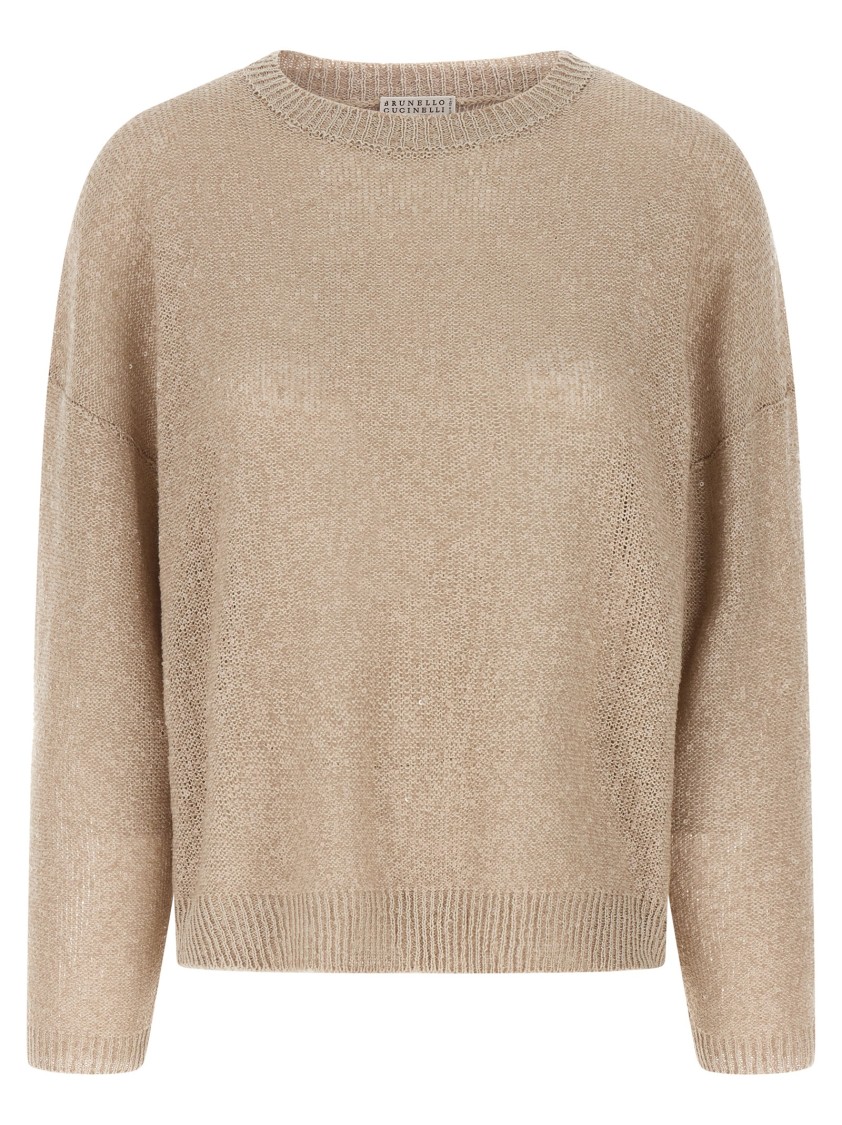 Brunello Cucinelli Sequin-embellished Crewneck Sweater In Wool Cashmere