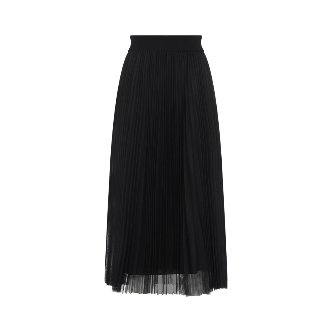Fabiana Filippi Pleated Maxi Skirt With Sheer Overlay And High Waistband